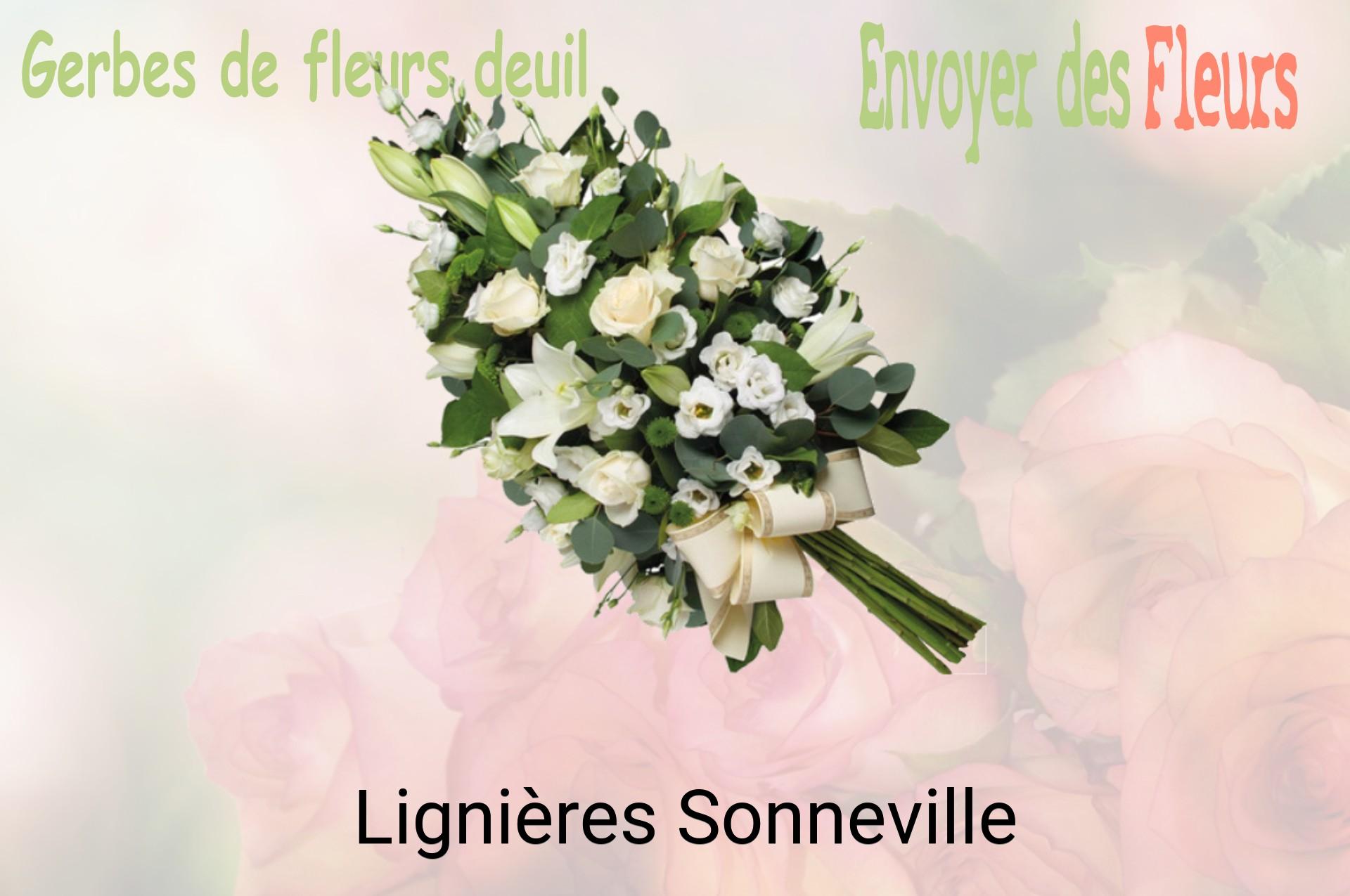 Gerbe de fleurs de deuil livrée à Lignières-Sonneville